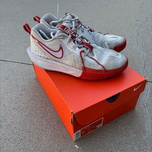 Nike Air Zoom GT Cut 3 Low White Picante Red - Youth Size 7Y (Big Kids)